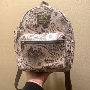 Loungefly Harry Potter School Grounds Maps Allover Print AOP Mini Backapack